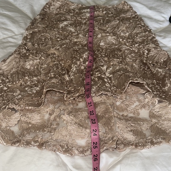 FASHION NOVA Floral Fresh Lace Set in Champagne Sz S High-Low Skirt & Crop Top - Picture 13 of 16
